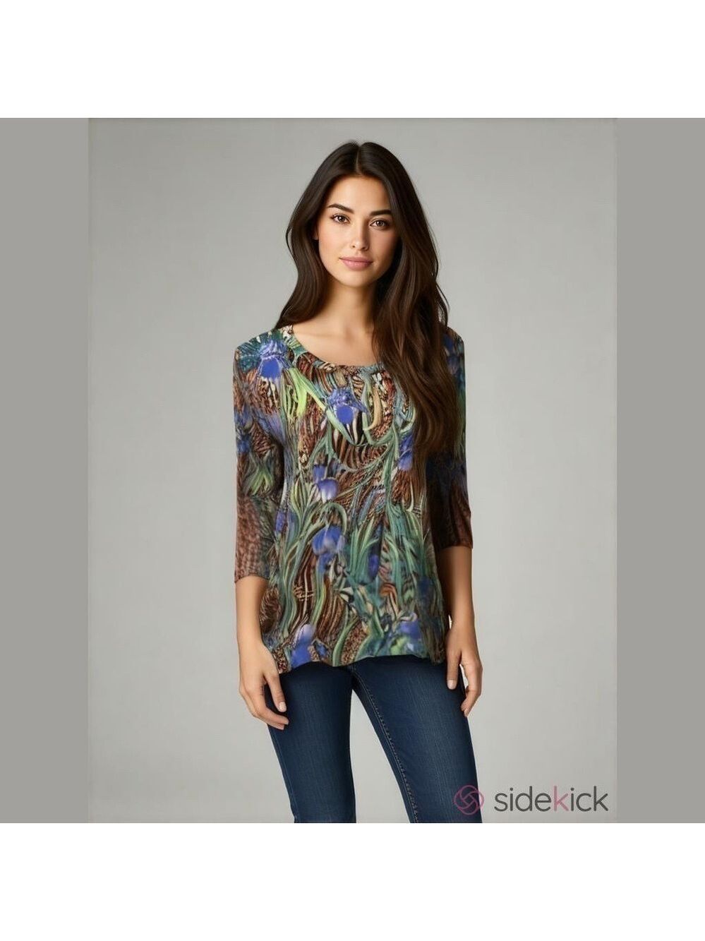 Attitudes by Renee Como Jersey Printed Godet Tunic w/ Pockets. New.
Size XS.